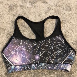 ASICS Space Print Racerback Sports Bra with Pocket